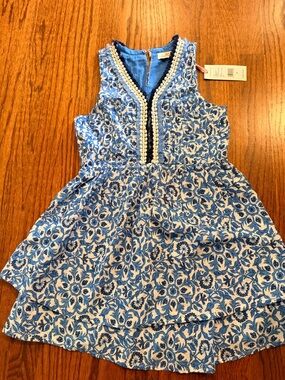 Vineyard Vines Blue and White Floral Sleeveless Dress